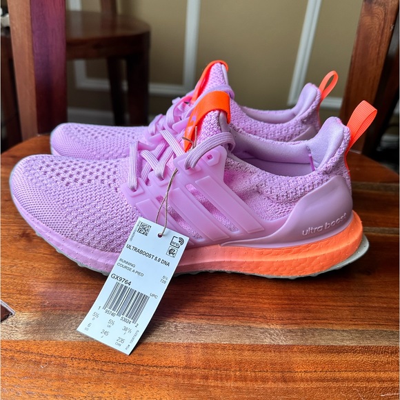 Adidas ULTRABOOST 5.0 DNA RUNNING SHOES SNEAKERS Bliss Lilac / Beam Orange - Picture 4 of 17